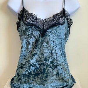 Lace Trim Velvet Camisole